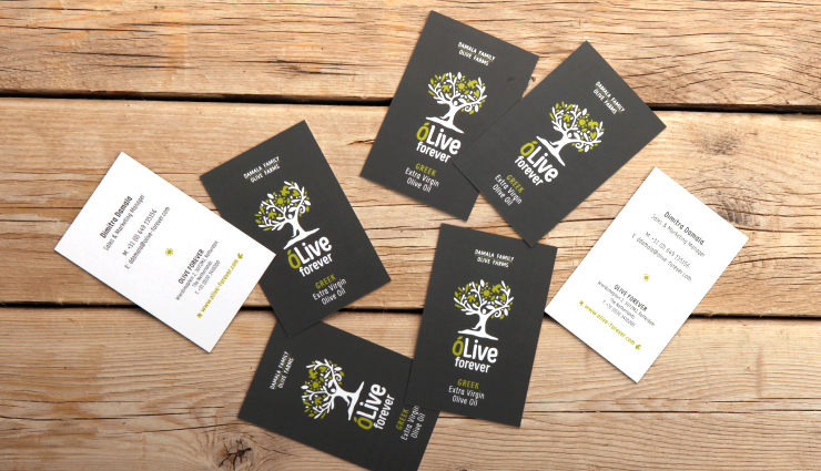 OLIVE FOREVER 橄欖油包裝標(biāo)簽設(shè)計(jì)，名片設(shè)計(jì)，宣傳卡片設(shè)計(jì)