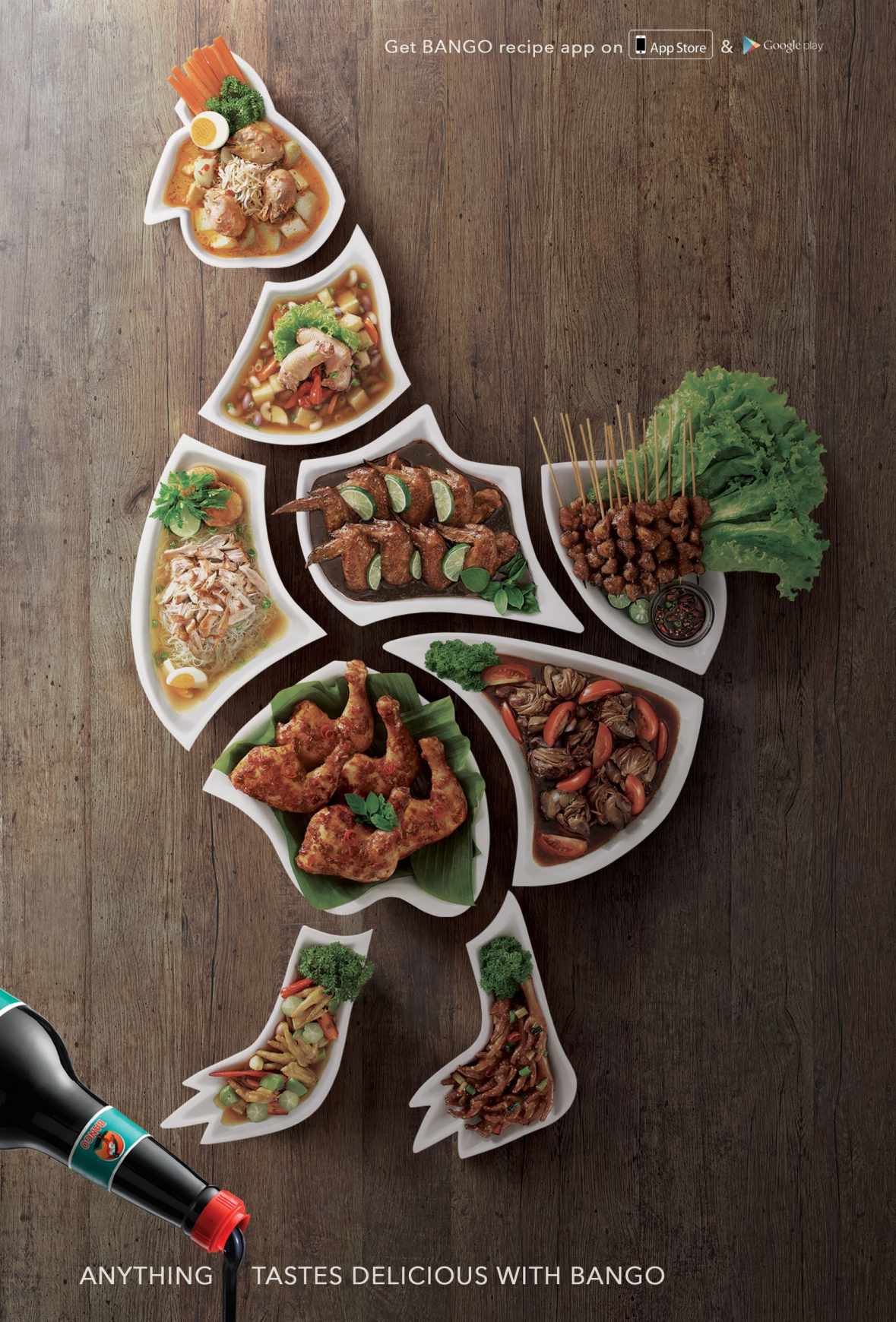 Bango醬油調味品平面廣告創意設計-雞肉篇