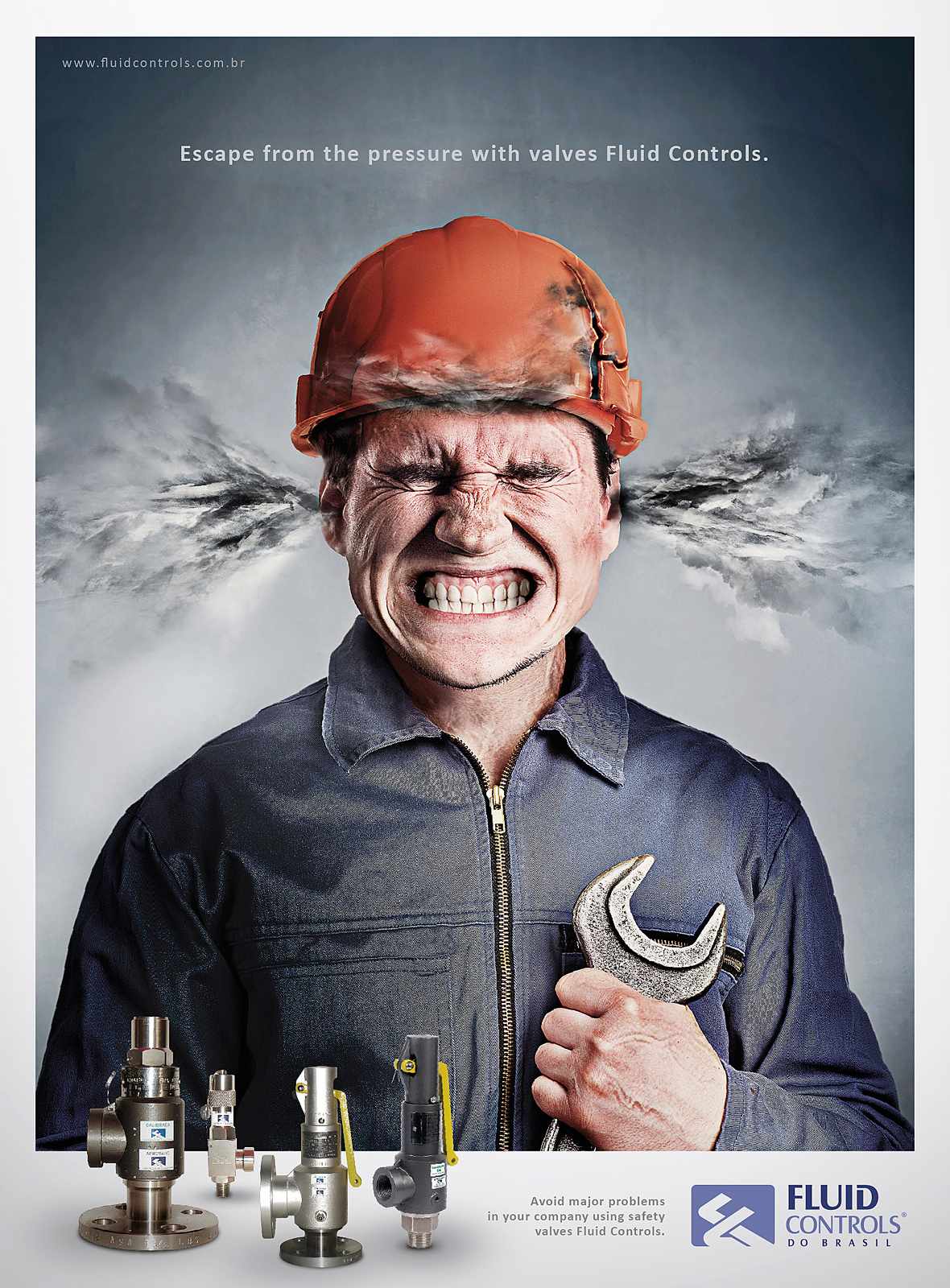 巴西流體傳動控制平面廣告創意設計-上海廣告設計公司工業品廣告分享-工人篇