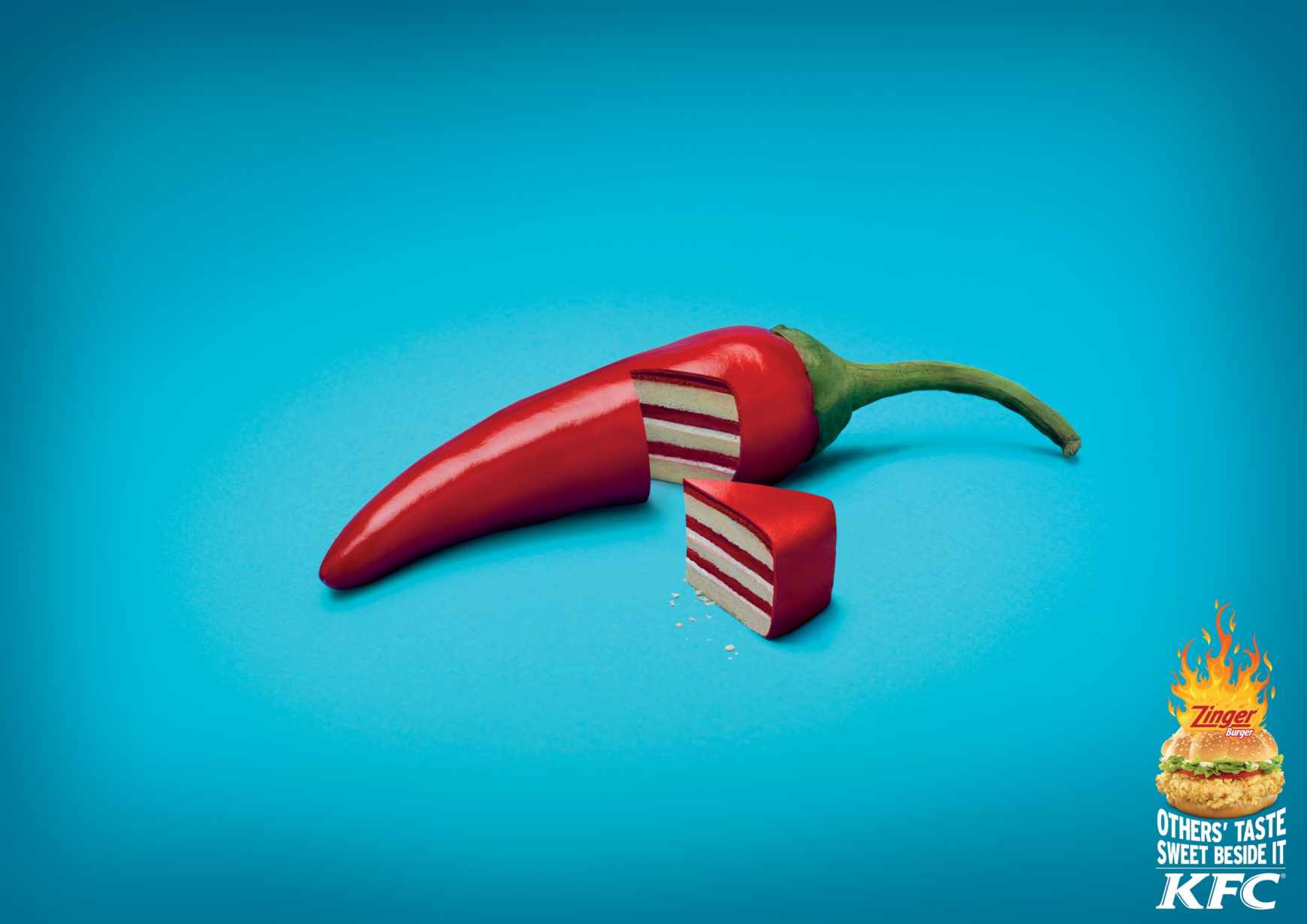 肯德基zinger漢堡平面廣告創意設計2-上海廣告設計公司分享