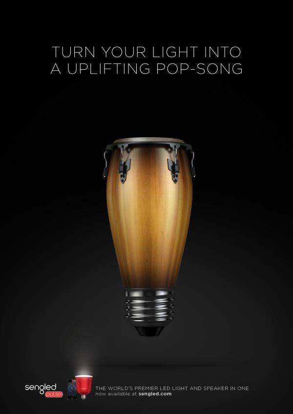 上海廣告設計公司分享Sengled PulseLED燈泡平面廣告創意設計1-燈泡篇
