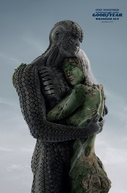 上海廣告設計公司分享：Goodyear固特異輪胎“擁抱大地”系列平面廣告創意設計1