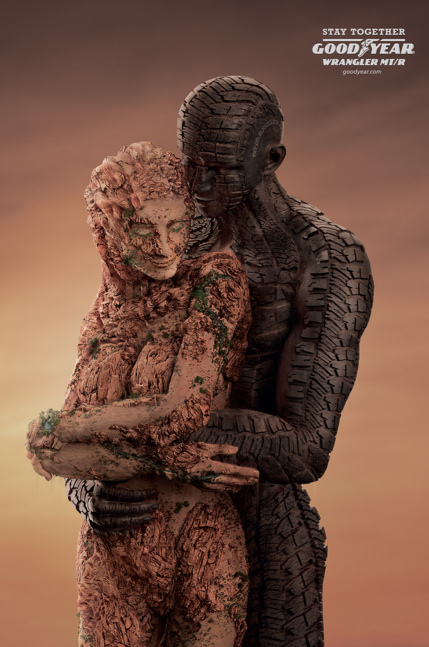 上海廣告設計公司分享：Goodyear固特異輪胎“擁抱大地”系列平面廣告創意設計2