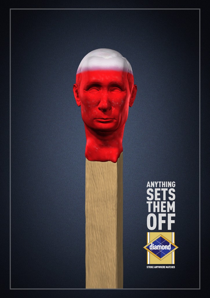 鉆石火柴“一點就著的家伙”系列平面廣告設計-普京篇