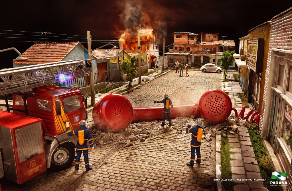 巴西報假警公益平面廣告-上海廣告設計公司分享-火警篇