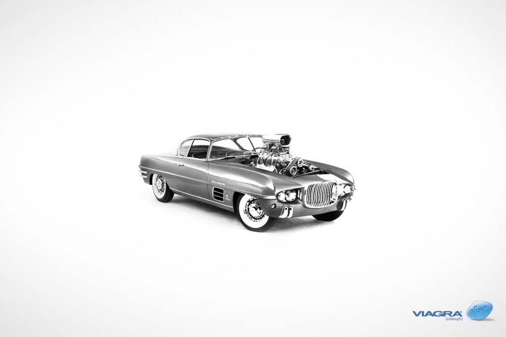 上海廣告設計公司分享Viagra 萬艾可偉哥“老爺車新動力”平面廣告創意設計1