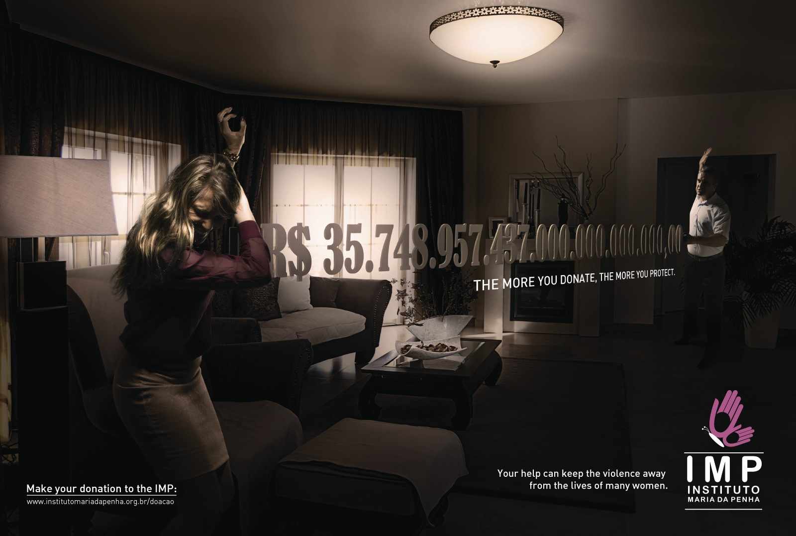 上海尚略廣告設計公司分享-IMC防治消除家庭婦女暴力”征集募捐“公益平面廣告1