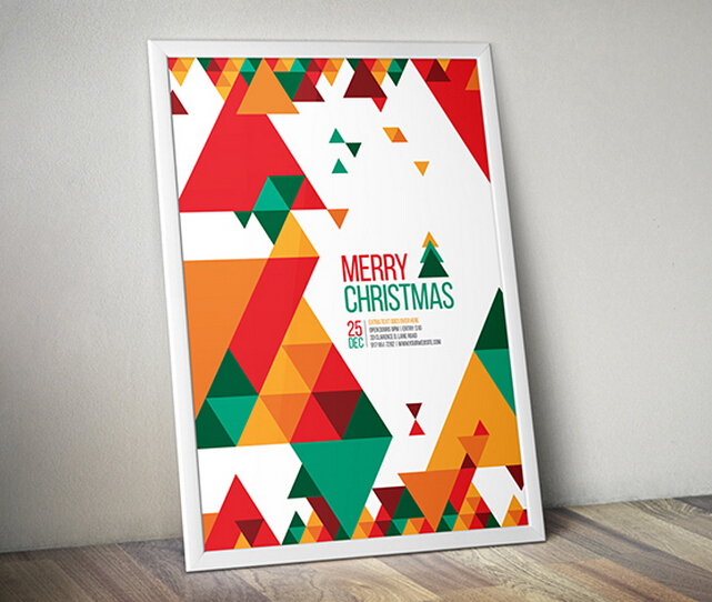 三角元素設計的圣誕海報設計-尚略廣告上海平面設計公司分享1