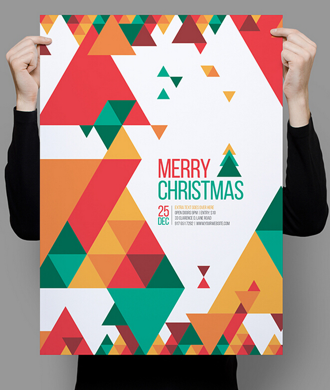 三角元素設計的圣誕海報設計-尚略廣告上海平面設計公司分享2