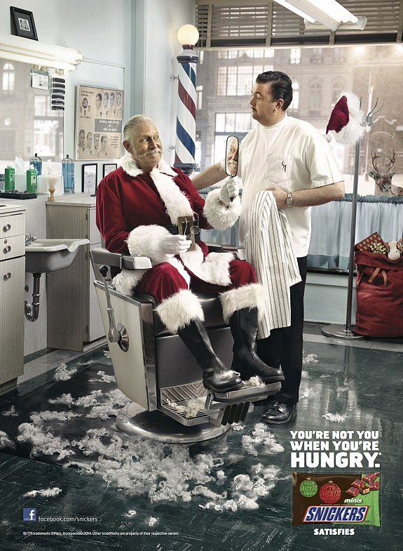 尚略廣告上海廣告設計公司分享：士力架圣誕平面廣告創意設計