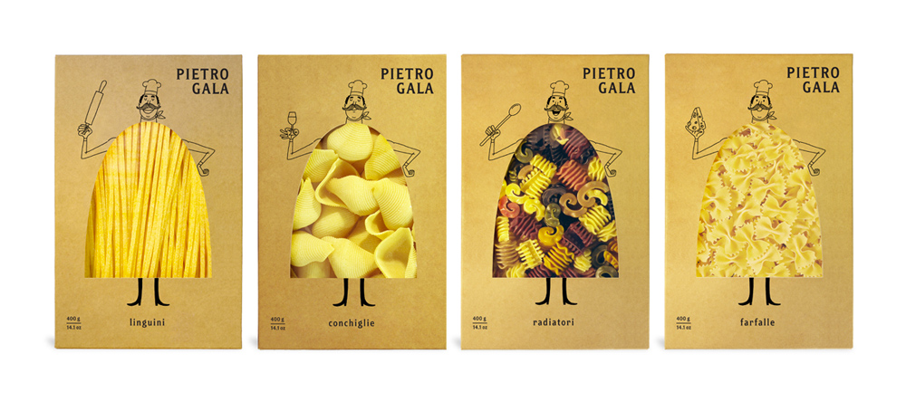 意大利面食品牌Pietro Gala牛皮紙包裝設計--上海包裝設計公司2