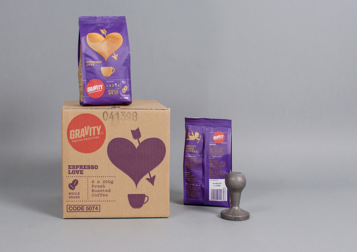 新西蘭重力咖啡漂亮的紫色包裝設計欣賞1外包裝箱設計-尚略廣告包裝設計公司