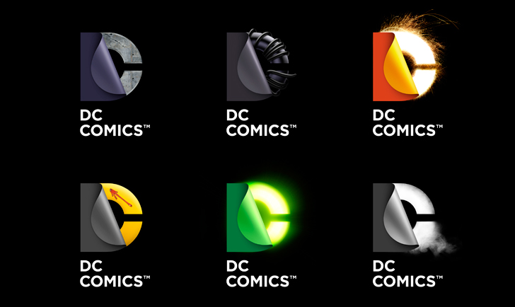 DC動漫娛樂公司標志、品牌VI形象設計2-標志各類演繹設計-尚略標志設計公司、品牌設計公司