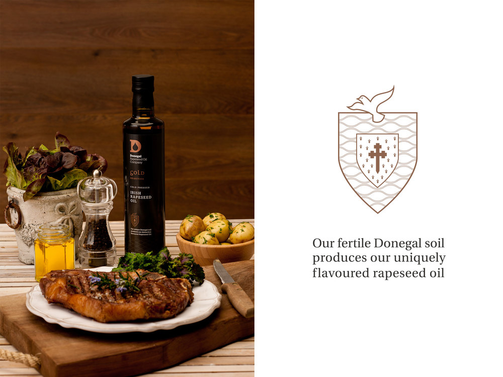 5.上海設計公司——多尼戈爾 Donegal Rapeseed Oil 菜籽油食用油標志設計包裝設計 package DESIGN -尚略廣告上海品牌設計公司包裝設計公司