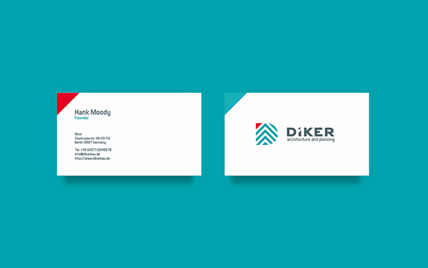 德國Diker Bau建筑規劃公司品牌形象設計-延展應用設計3-名片設計