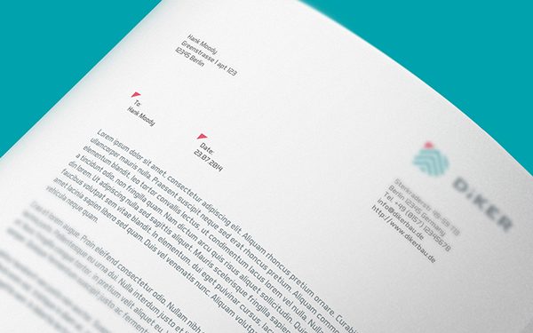 德國Diker Bau建筑規劃公司品牌形象設計-延展應用設計-信紙設計