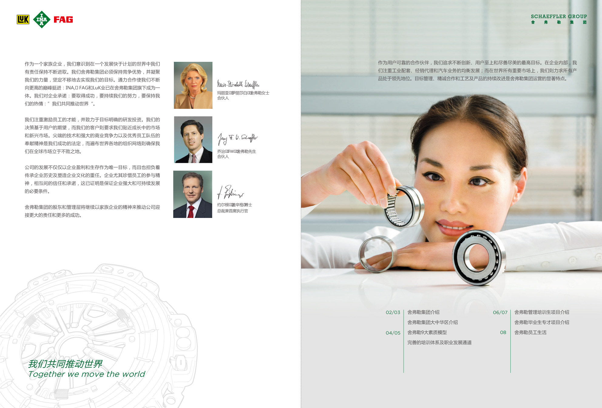 尚略廣告舍弗勒集團招聘宣傳手冊設計-內頁設計-目錄頁設計