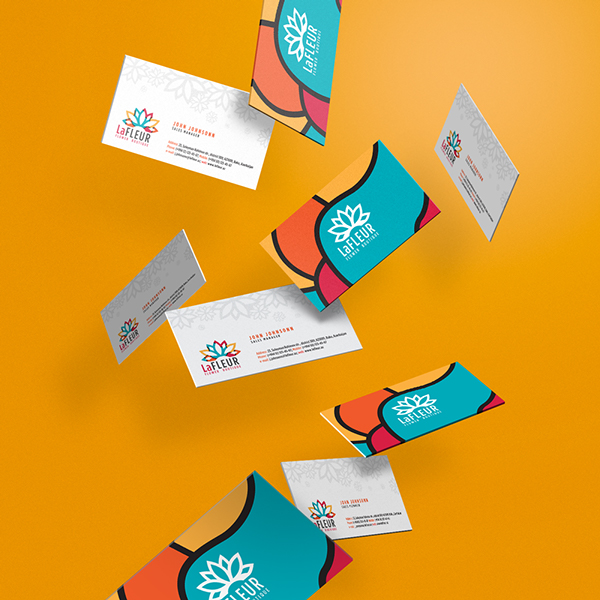 LaFLEUR flower 鮮花店鮮花電商品牌標志設計-名片設計