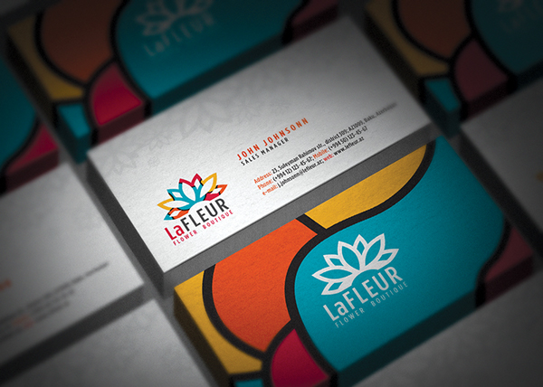 LaFLEUR flower 鮮花店鮮花電商品牌標志設計——名片設計2