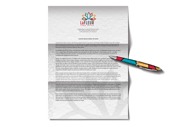 LaFLEUR flower 鮮花店鮮花電商品牌標志設計-辦公物料設計