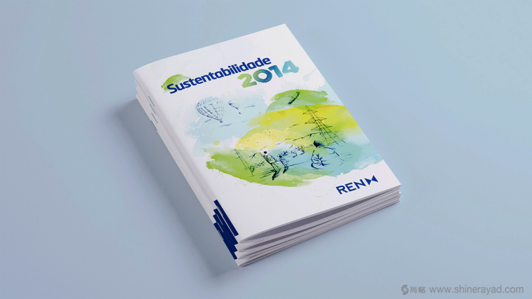 REN國際電力電網(wǎng)能源公司可持續(xù)發(fā)展清新水彩手繪企業(yè)宣傳畫冊設(shè)計(jì)1