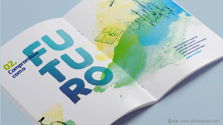 REN國際電力電網(wǎng)能源公司可持續(xù)發(fā)展清新水彩手繪企業(yè)宣傳畫冊設(shè)計(jì)5