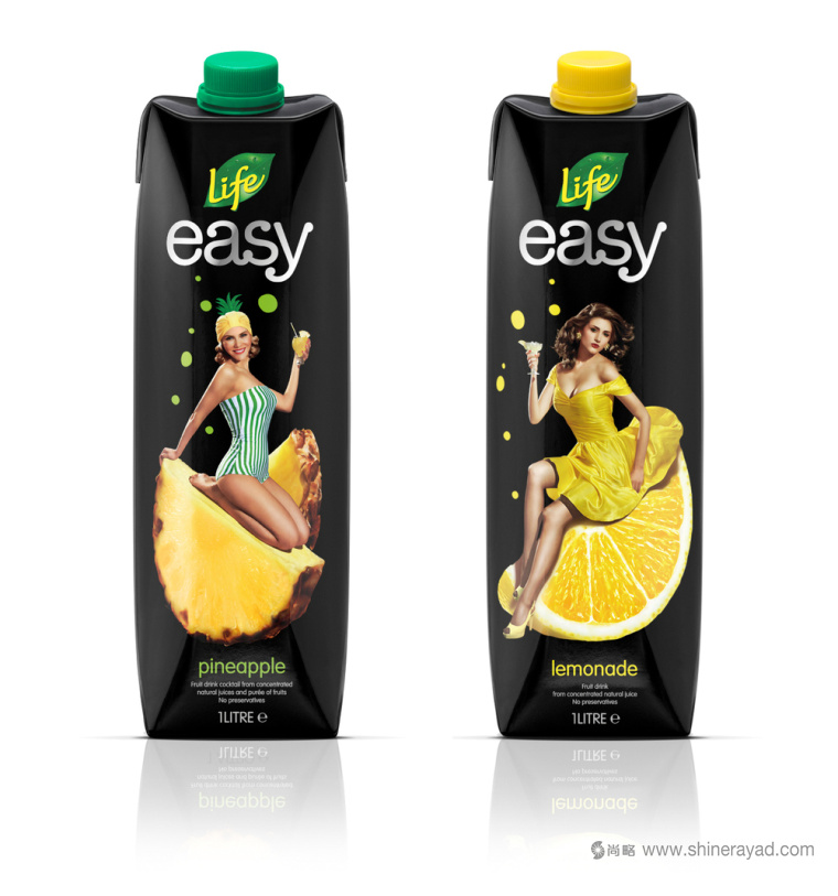 性感模特版LIFE生命果汁包裝設計-上海飲料包裝設計公司3