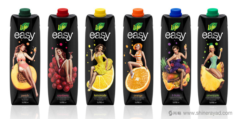 性感模特版LIFE生命果汁包裝設計-上海飲料包裝設計公司4