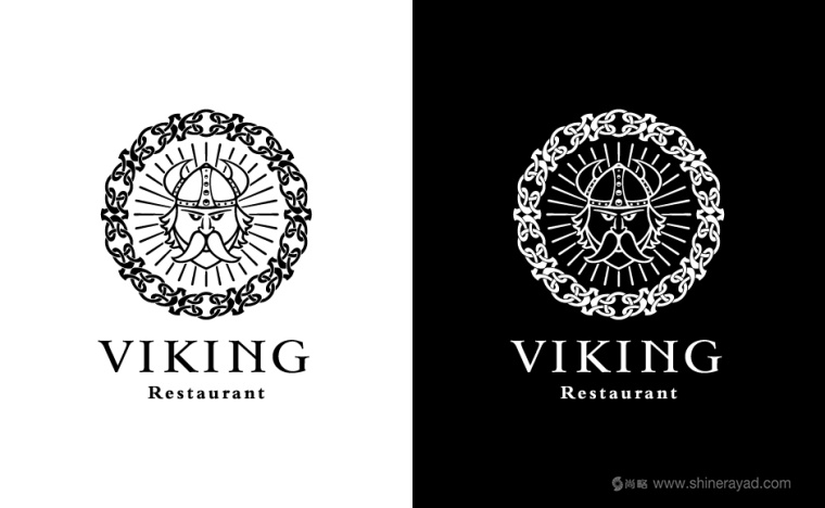 Viking餐廳餐飲大胡子師傅LOGO設計-上海餐飲LOGO設計公司4