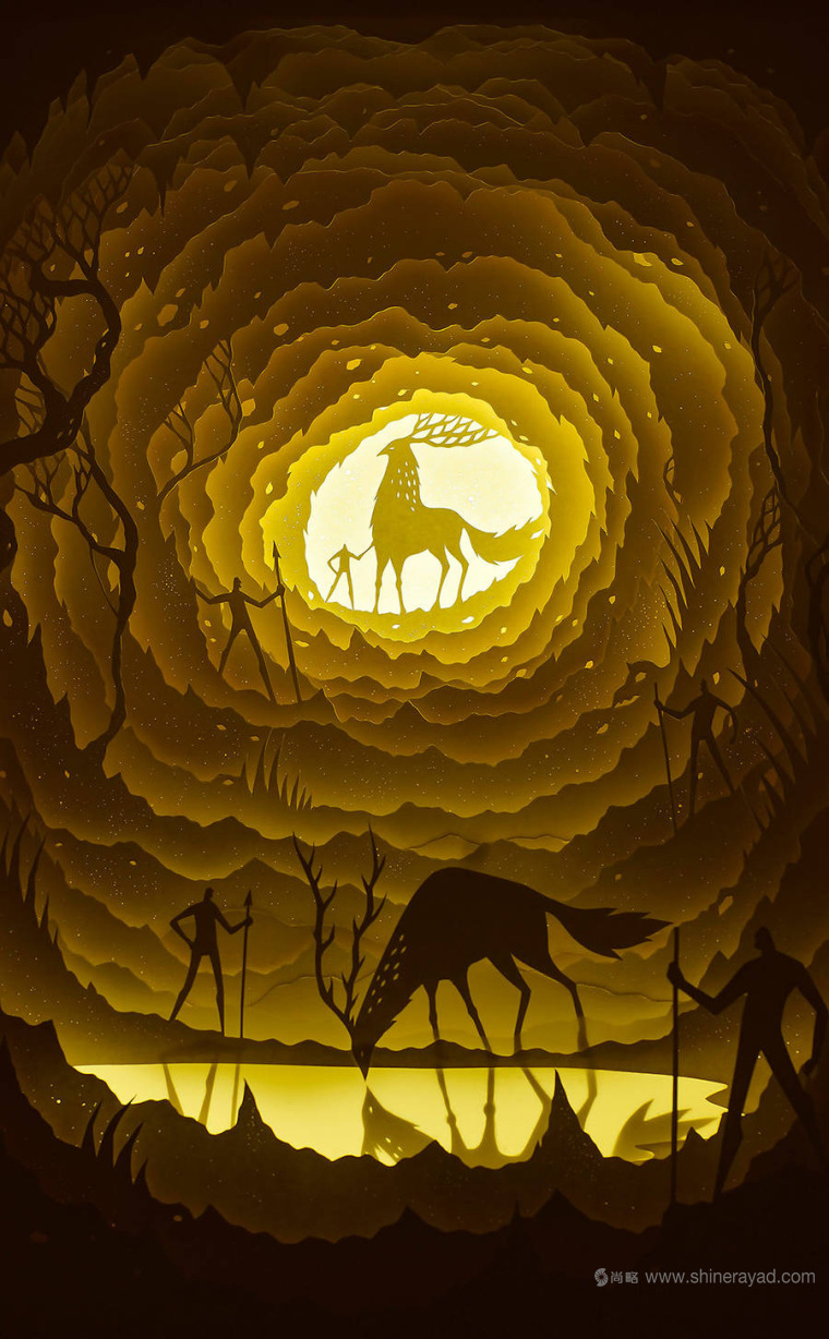 上海平面設(shè)計(jì)公司藝術(shù)修養(yǎng)：夢(mèng)幻上古世界剪紙疊加設(shè)計(jì)藝術(shù)插畫欣賞3