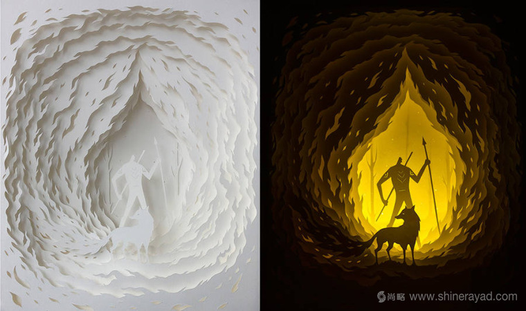 上海平面設(shè)計(jì)公司藝術(shù)修養(yǎng)：夢(mèng)幻上古世界剪紙疊加設(shè)計(jì)藝術(shù)插畫欣賞8