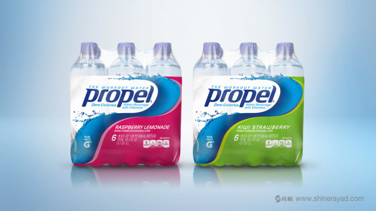 上海包裝設計公司設計欣賞：Propel電解質運動補水飲料包裝設計-集合裝4