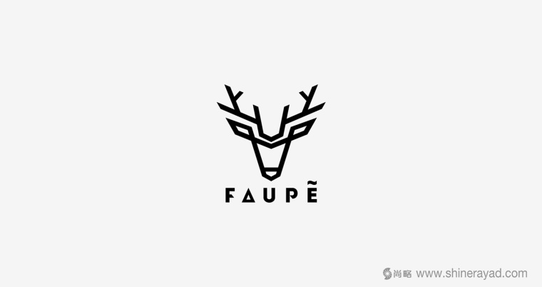 FAUPè 高級時尚女裝服飾山羊頭鹿頭標志LOGO設計-上海標志設計公司-2
