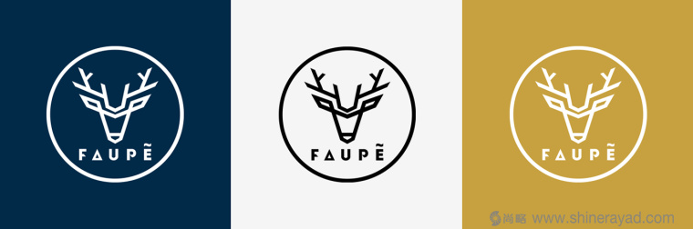 FAUPè 高級時尚女裝服飾山羊頭鹿頭標志LOGO設計-上海標志設計公司3