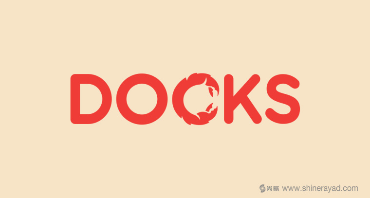 DOCKS 螃蟹海鮮餐廳餐飲LOGO設計-上海餐飲品牌設計公司-上海logo設計公司1