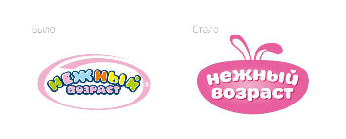 Карточка 卡通人物版嬰兒兒童酸奶新舊LOGO設計對比