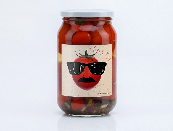 sunfeel水果眼鏡胡子先生水果罐頭包裝設計-番茄-上海包裝設計公司設計欣賞1