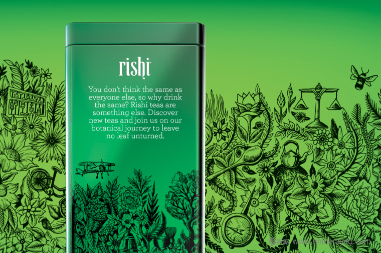 上海包裝設計公司設計欣賞：RISHI 鋁罐茶葉包裝設計2