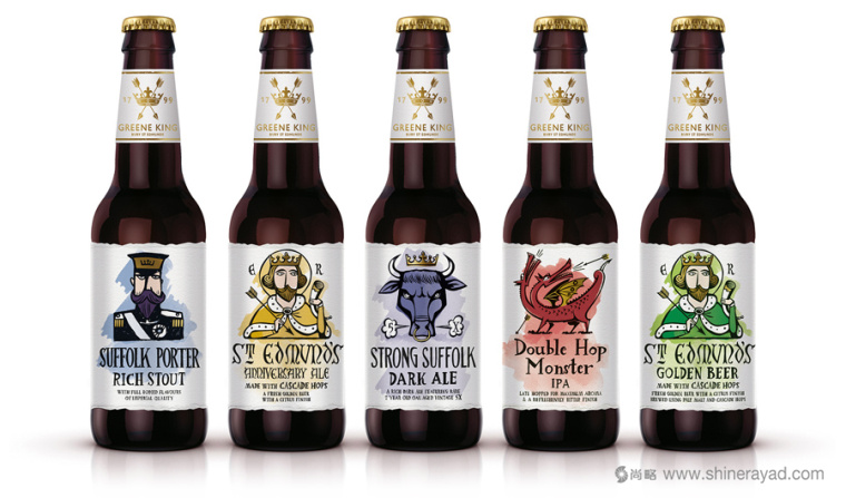 上海包裝設計公司國外設計欣賞：格林國王精釀啤酒包裝設計創意插畫設計版4