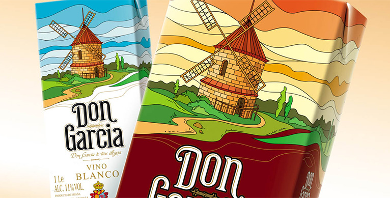 Don Garcia 葡萄酒飲料包裝設(shè)計(jì)風(fēng)車(chē)插畫(huà)設(shè)計(jì)版-尚略上海包裝設(shè)計(jì)團(tuán)隊(duì)設(shè)計(jì)培訓(xùn)2