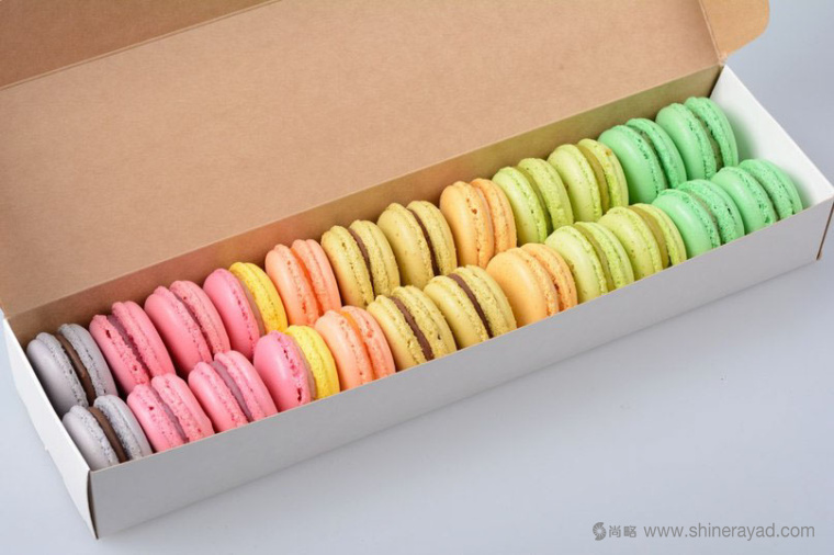 上海甜品包裝設計公司分享：Macarons手繪花卉插圖風杏仁餅蛋糕糕點包裝設計2