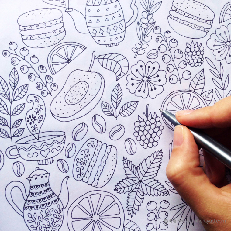 上海甜品包裝設計公司分享：Macarons手繪花卉插圖風杏仁餅蛋糕糕點包裝設計3