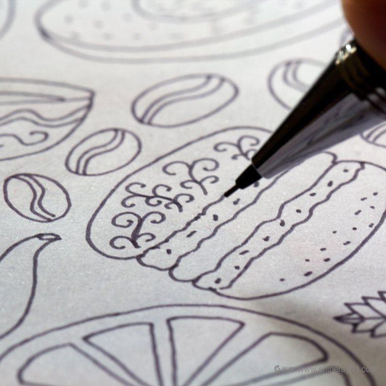 上海甜品包裝設計公司分享：Macarons手繪花卉插圖風杏仁餅蛋糕糕點包裝設計4