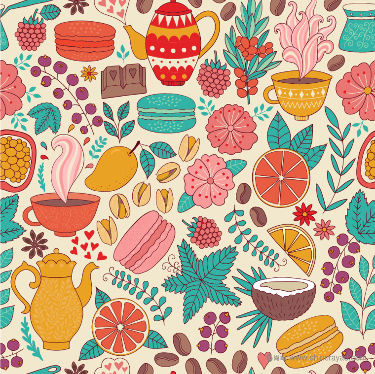 上海甜品包裝設計公司分享：Macarons手繪花卉插圖風杏仁餅蛋糕糕點包裝設計7