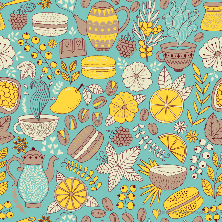 上海甜品包裝設計公司分享：Macarons手繪花卉插圖風杏仁餅蛋糕糕點包裝設計8