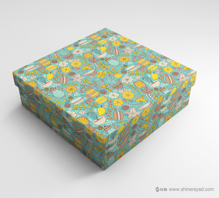 上海甜品包裝設計公司分享：Macarons手繪花卉插圖風杏仁餅蛋糕糕點包裝設計9