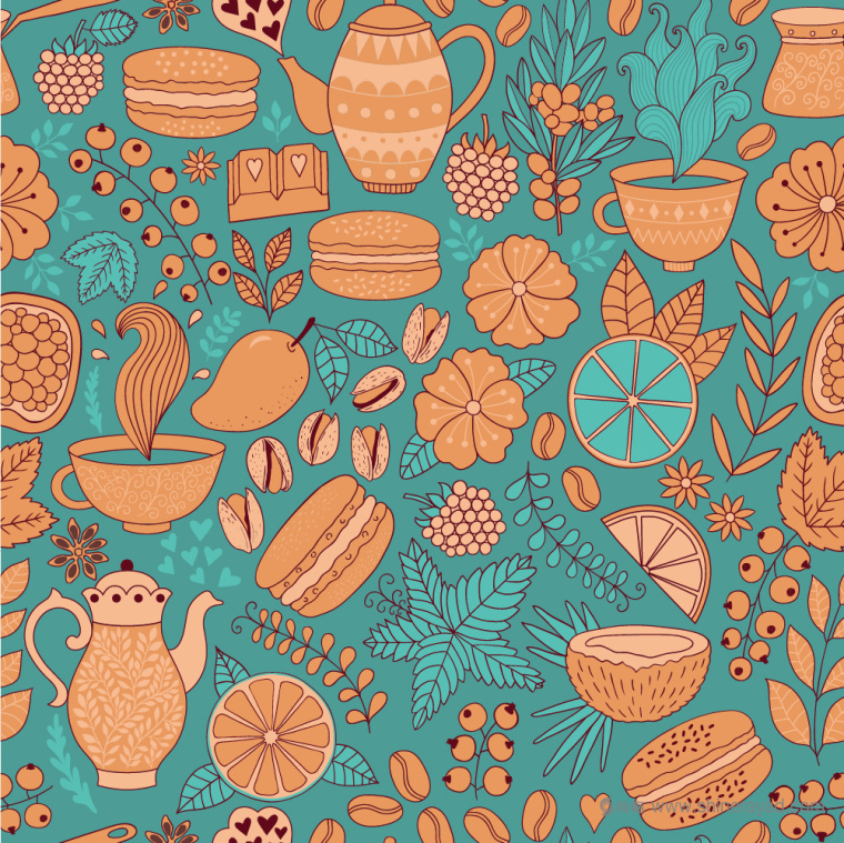 上海甜品包裝設計公司分享：Macarons手繪花卉插圖風杏仁餅蛋糕糕點包裝設計11