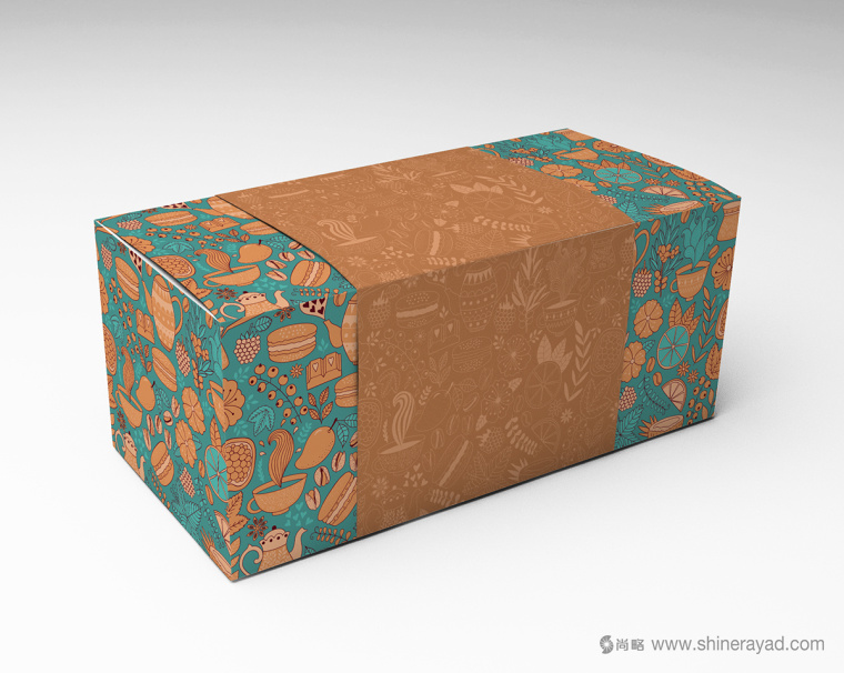 上海甜品包裝設計公司分享：Macarons手繪花卉插圖風杏仁餅蛋糕糕點包裝設計13