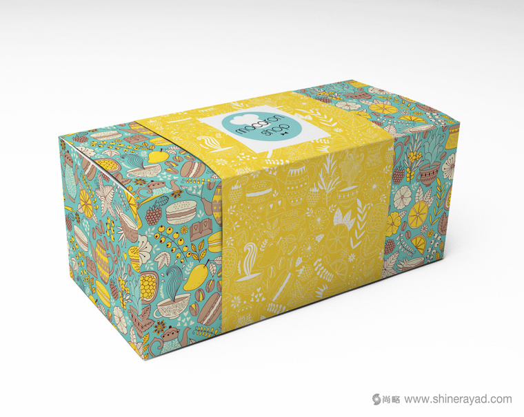 上海甜品包裝設計公司分享：Macarons手繪花卉插圖風杏仁餅蛋糕糕點包裝設計10