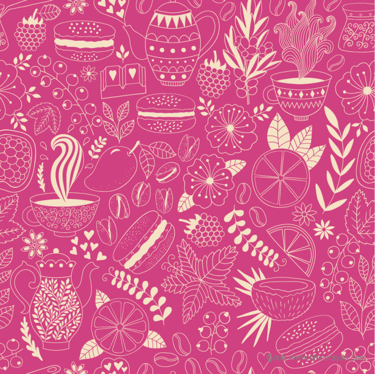 上海甜品包裝設計公司分享：Macarons手繪花卉插圖風杏仁餅蛋糕糕點包裝設計15